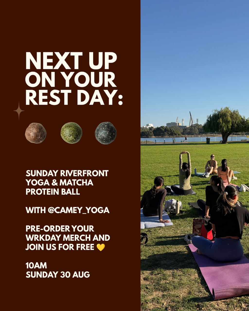 [30 Aug] Riverfront Yoga & Matcha Protein Balls