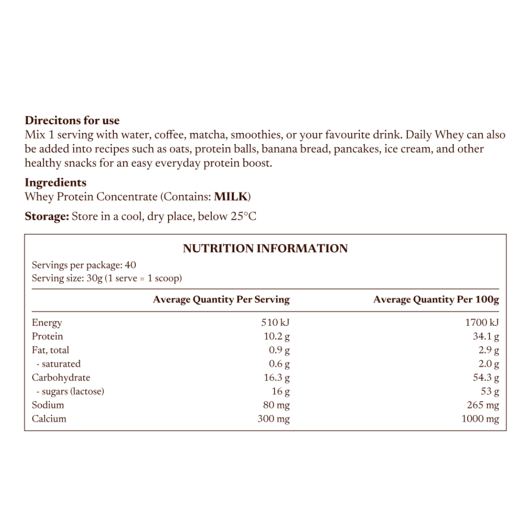 DAILY WHEY | Milky Whey Protein Concentrate 1.2KG